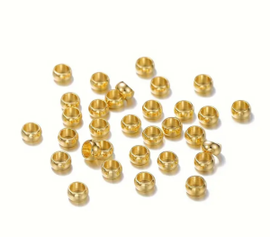 KZA2 Kulki kuleczki zaciskowe ZACISK koraliki metal końcówki 100szt gold 18