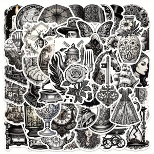 W104 Naklejki STICKER BOMB WLEPY wlepki DUŻE ŚREDNIOWIECZE RETRO 50szt