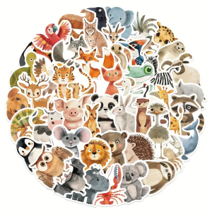 W111 Naklejki STICKER BOMB WLEPY wlepki ZWIERZĄTKA KRESKÓWKA 50szt