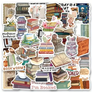W113 Naklejki STICKER BOMB WLEPY wlepki BOOKS KSIĄŻKI CZYTANIE 61szt