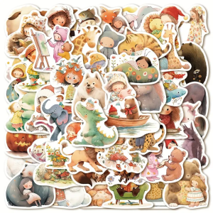 W119 Naklejki STICKER BOMB WLEPY wlepki BAJKA BAJKOWE ZWIERZĄTKA 52szt 