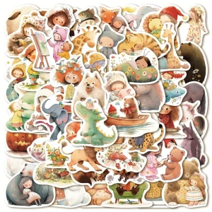 W119 Naklejki STICKER BOMB WLEPY wlepki BAJKA BAJKOWE ZWIERZĄTKA 52szt 