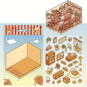 S3D9 Naklejki 3D DIY z Tiktoka Relaks MINI ŚWIAT duże piekarnia BAKERY