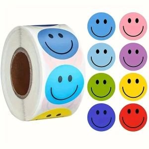 ROL1 Naklejki STICKER rolka UŚMIECH SMILE dla nauczyciela 500szt