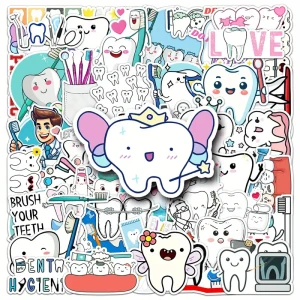 W129 Naklejki STICKER BOMB WLEPY wlepki ZĘBY ZĄB DENTYSTA 50szt