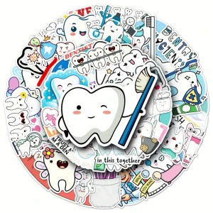W130 Naklejki STICKER BOMB WLEPY wlepki ZĘBY ZĄB DENTYSTA 50szt