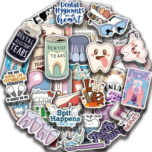 W131 Naklejki STICKER BOMB WLEPY wlepki ZĘBY ZĄB DENTYSTA 50szt