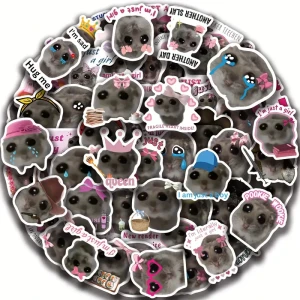 W133 Naklejki STICKER BOMB WLEPY wlepki SMUTNY CHOMIK MEMY 50szt