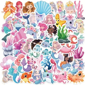 W145 Naklejki STICKER BOMB WLEPY wlepki MORSKI ŚWIAT SYRENKA 50szt