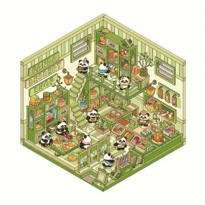 S3D20 Naklejki 3D DIY ANTYSTRESOWE Relaks PANDA DESSERT SHOP
