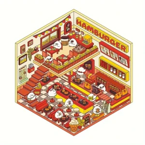 S3D21 Naklejki 3D DIY ANTYSTRESOWE Relaks CHICKEN SHOP CHICKEN'S
