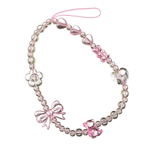 ST3 Smycz zawieszka brelok do telefonu koraliki KOKARDA KAWAII COQUETTE 