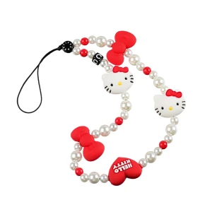 ST8 Smycz zawieszka brelok do telefonu koraliki HELLO KITTY KAWAII