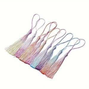 FR1 Frędzle BOHO frędzel chwost ombre cieniowane pastelowe mix 10szt