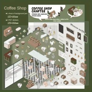 S3D25 Naklejki 3D DIY ANTYSTRESOWE Relaks COFFEE SHOP CHAPTER ZWIERZĄTKA