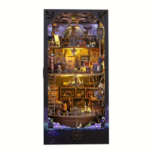 Book nook miniaturowy domek DIY PIRACI PIRACKI STATEK OKRĘT PIRATÓW