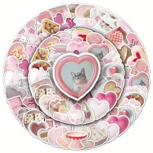 W153 Naklejki STICKER BOMB WLEPY wlepki MINI SERCE SERDUSZKO HEAR KAWAII COQUETTE 50szt