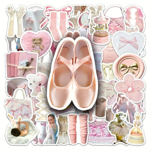 W154 Naklejki STICKER BOMB WLEPY wlepki MINI SERCE BALET KAWAII COQUETTE 50szt