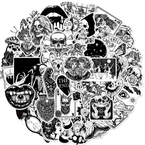 NWL32 Naklejki STICKER BOMB WLEPY wlepki GOTYK HORROR CZASZKA 50szt