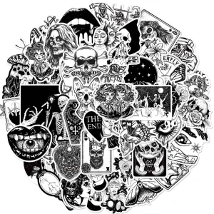 NWL32 Naklejki STICKER BOMB WLEPY wlepki GOTYK HORROR CZASZKA 50szt