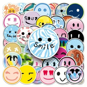 NWL25 Naklejki STICKER BOMB WLEPY wlepki MINKA UŚMIECH BUŹKA EMOTKA 50szt