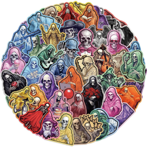 NWL28 Naklejki STICKER BOMB WLEPY wlepki SZKIELET CZASZKA DUCH 50szt