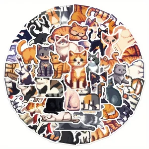 NWL15 Naklejki STICKER BOMB WLEPY wlepki KOT KOTEK PIKSEL PIXEL 50szt