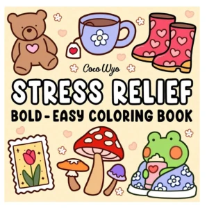 KCW6 Książka kolorowanka STRESS RELIEF Coco Wyo oryginalna z Tiktoka