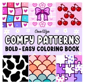 KCW7 Książka kolorowanka COMFY PATTERNS Coco Wyo oryginalna z Tiktoka