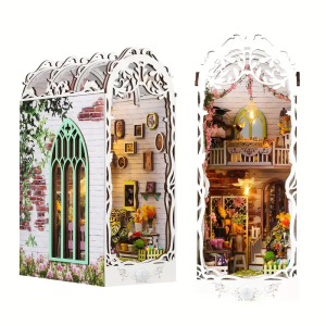 Book nook miniaturowy domek DIY BIAŁY DOMEK FLOWER HOUSE
