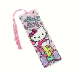 ZAK1 Zakładka do książki akrylowa Hello Kitty z frędzlem dwustronna