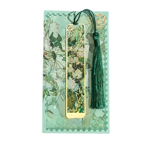 ZAK2 Zakładka do książki metalowa frędzel Van Gogh ZIELONA