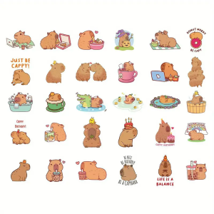 W163 Naklejki STICKER BOMB WLEPY wlepki KAPIBARA 30szt pudełeczko