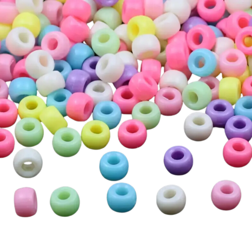 Koraliki kulki oponki akryl 9mm warkoczyki bransoletki pony bead