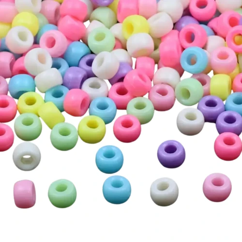 Koraliki kulki oponki akryl 9mm warkoczyki bransoletki pony bead