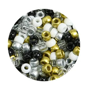KOP9 Koraliki kandi oponki akryl 9mm warkoczyki bransoletki pony bead 50szt