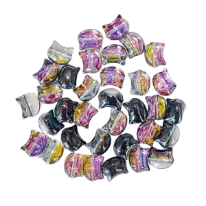 KSZ5 Piękne koraliki szklane KOTEK KOT kotki 10szt czarny fiolet