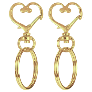 KAR3 Karabinek karabińczyk brelok breloczek z kółkiem SERCE 2szt kolor złoty