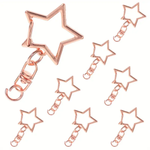 KAR5 Karabinek karabińczyk brelok przedłużka obrotowa GWIAZDA 2szt kolor rose gold