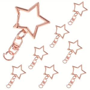 KAR5 Karabinek karabińczyk brelok przedłużka obrotowa GWIAZDA 2szt kolor rose gold