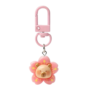 BR10 Brelok breloczek KAPIBARA KWIAT zawieszka ozdoba plecaka