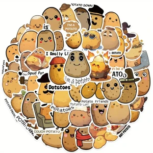 W173 Naklejki STICKER BOMB WLEPY wlepki zabawne ziemniak kartofelek  50szt