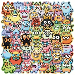 NWL13 Naklejki STICKER BOMB WLEPY wlepki zabawne potworki potwory strach 50szt