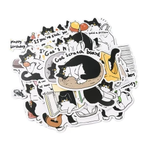 NWL14 Naklejki STICKER BOMB WLEPY wlepki KOTY zabawne śmieszne napisy rysunek 50szt 