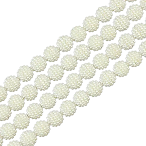 PER2 Koraliki akrylowe perełki kawior kuleczki 10mm 10szt kremowe 