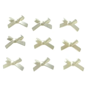 PER4 Koraliki akrylowe perłowe KOKARDKI kokardka 22mm kremowe coquette 10szt