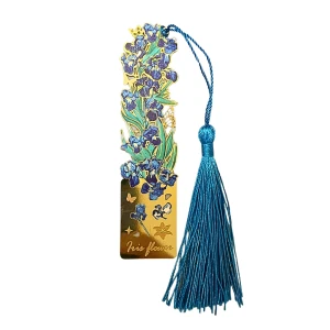 ZAK12 Zakładka do książki metalowa frędzel Van Gogh IRIS FLOWER irysy