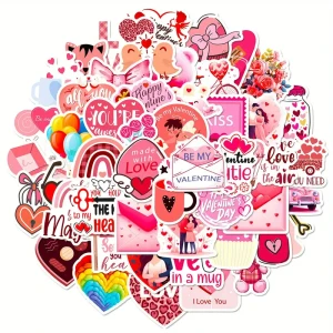 W179 Naklejki STICKER BOMB WLEPY wlepki mini Walentynki PINK SERCE 50szt