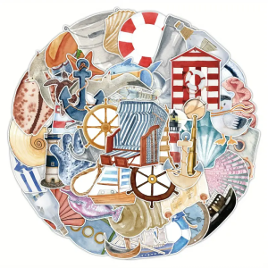 W180 Naklejki STICKER BOMB WLEPY wlepki mini MORSKIE WAKACJE LATO 50szt. 