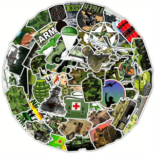 W181 Naklejki STICKER BOMB WLEPY wlepki mini WOJSKO ARMIA żołnierz militarne 50szt.